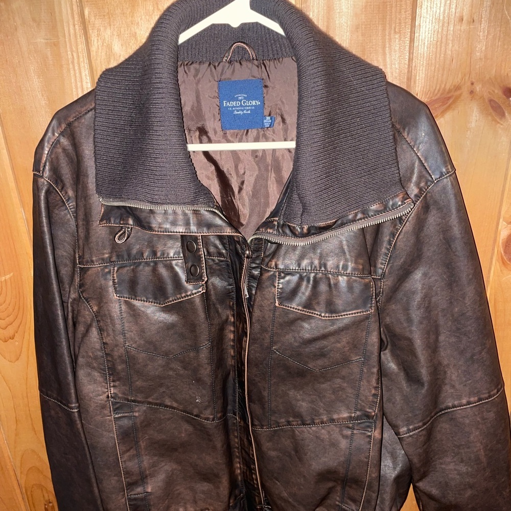 Faded glory brown bomber jacket, 3x